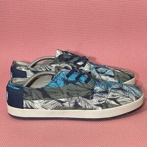 Toms Mens Palm Leaf Pattern Multi Colored Lace Up Casual Sneaker Shoes - Sz 11.5